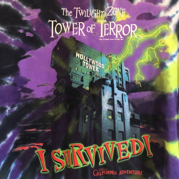 tower of terror vintage tie dye disney shirt 1990 - Picture 2 of 3